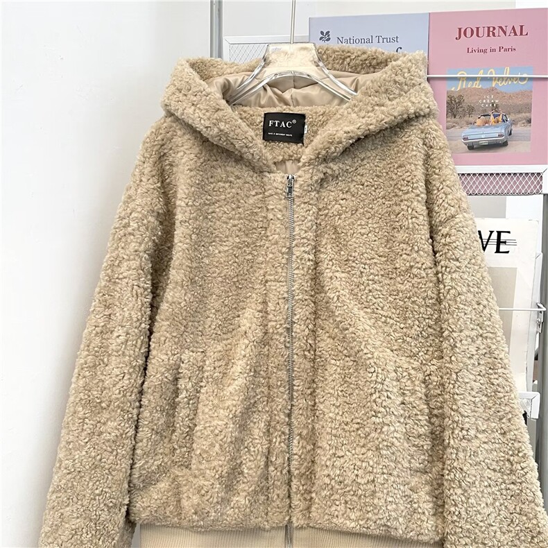 双面穿座山雕毛毛外套女冬季加厚保暖毛领棉服夹克潮流简约,男装夹克,星座506A