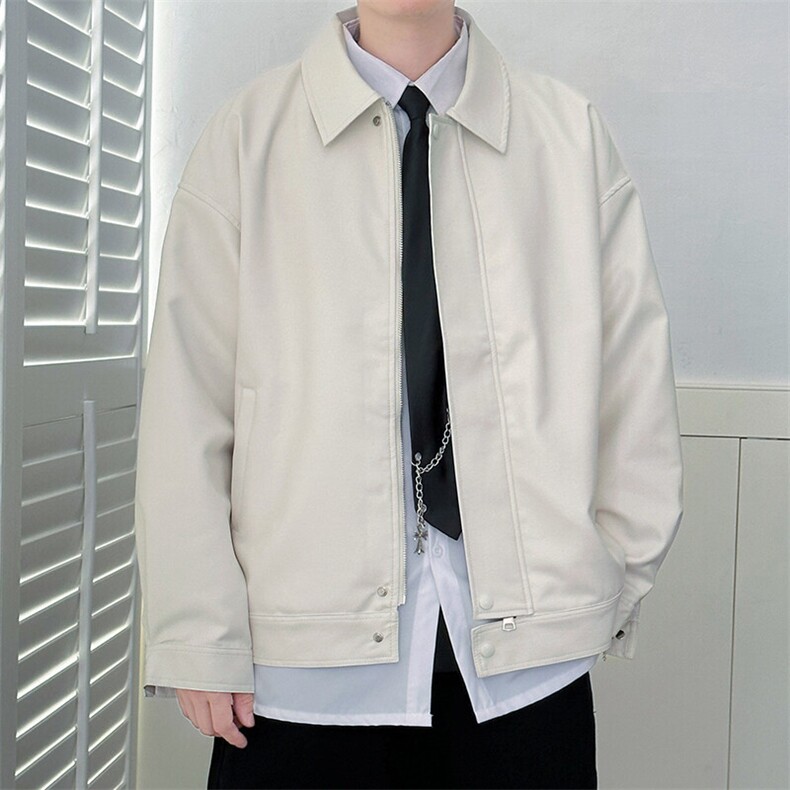 现货-秋季时尚皮衣外套男机车服男士宽松潮流皮夹克休闲A028P95,男装夹克,电商A351