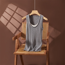 秋冬新款圆领罗纹针织打底背心女修身显瘦内搭衫，女装背心吊带，朵沐纯羊绒