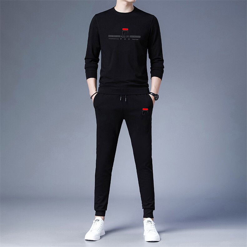 中年运动套装男春秋季2023新款套头卫衣两件套大码中老年休闲服装,男装休闲套装,电商B212（原钱塘6029）