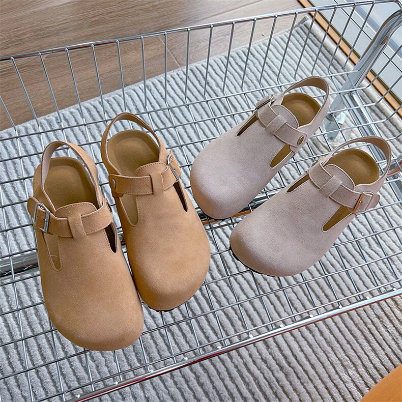 真皮包头凉鞋女款2024夏季新款复古百搭沙滩鞋休闲平底外穿女鞋潮，女鞋凉鞋，电商A223