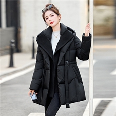 2025冬装新款简约时尚休闲连帽鹅绒羽绒服，女装羽绒服，美沁