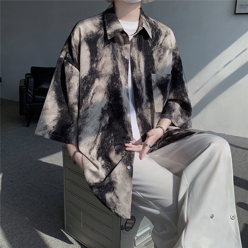 档口现货高品质25夏短袖衬衫冰丝衬衣衫CS159P40,男装衬衫,星座1504（原917）