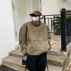 春季复古重磅水洗帆布哈灵顿外套男立领设计感休闲夹克JK1168-P98，男装夹克，星座1103-3