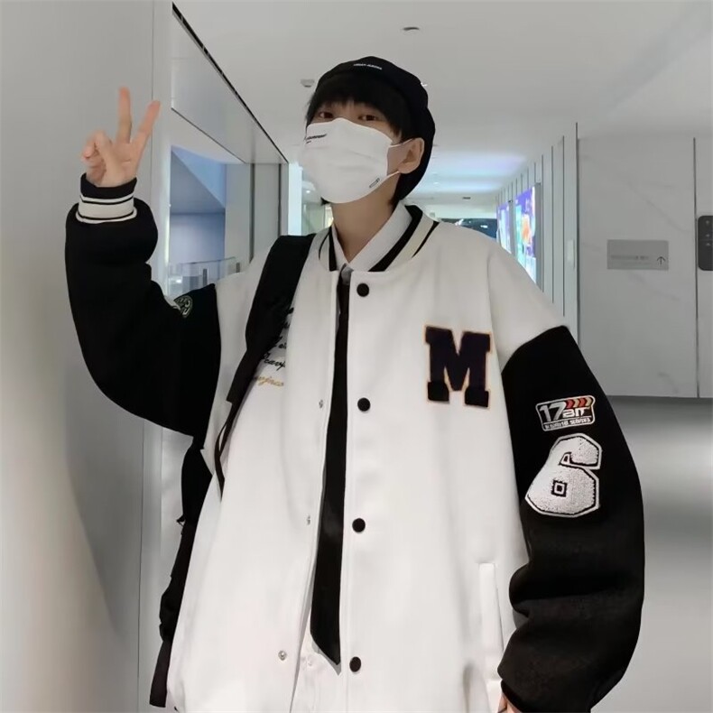 外套男宽松春秋季情侣休闲美式潮牌ins棒球服男学生夹克L6555-P60,男装夹克,星座1109-3