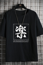 YT26197-P30亚短袖t恤男大码五分袖男宽松七分袖网格挂拍，男装T恤，电商A040A