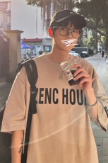 HX920-TP28控价38短袖T恤男胶印字母印花夏季百搭纯T恤，男装T恤，电商A102-1