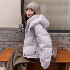 现货新款独特超好看短款羽绒服女款冬连帽面包服羽绒服，女装羽绒服，然然