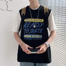 夏季港风宽松青少年休闲背心TC1107-P25，男装T恤，星座717
