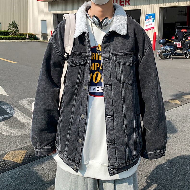 猫和老鼠联名印花羊羔毛牛仔外套男加绒加厚JK803-P95128，男装工装外套，星座912-1（原星座914-5）