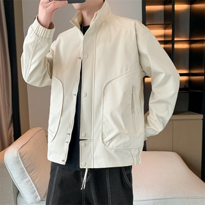新款纯色冲锋衣宽松大码夹克男A157B-J228-P65图片