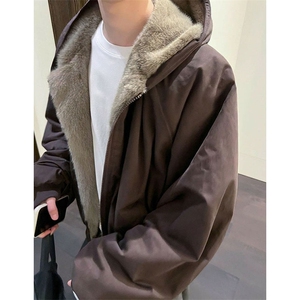 两面穿现货重磅短款座山雕棉衣男女双面穿毛毛绒棉服加厚外套图片