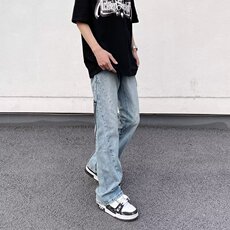 cleanfit弯刀微喇牛仔裤修身vibe美式窄版直筒长裤K60986-P50网图，男装牛仔裤，电商B245