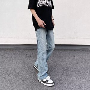 cleanfit弯刀微喇牛仔裤修身vibe美式窄版直筒长裤K60986-P50网图图片
