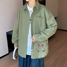 春季长袖衬衫男宽松港风衬衣男外套男CSCS291-P35，男装衬衫，电商B371