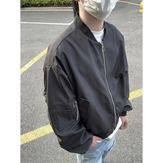 模特-美式高级感飞行员夹克棒球服男9017-P68，男装夹克，电商B380（原B361）