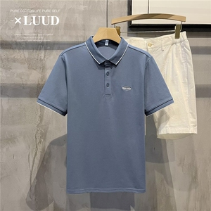 高端polo衫男士夏薄款爸爸装短袖冰丝POLO领t恤衫休闲上衣图片