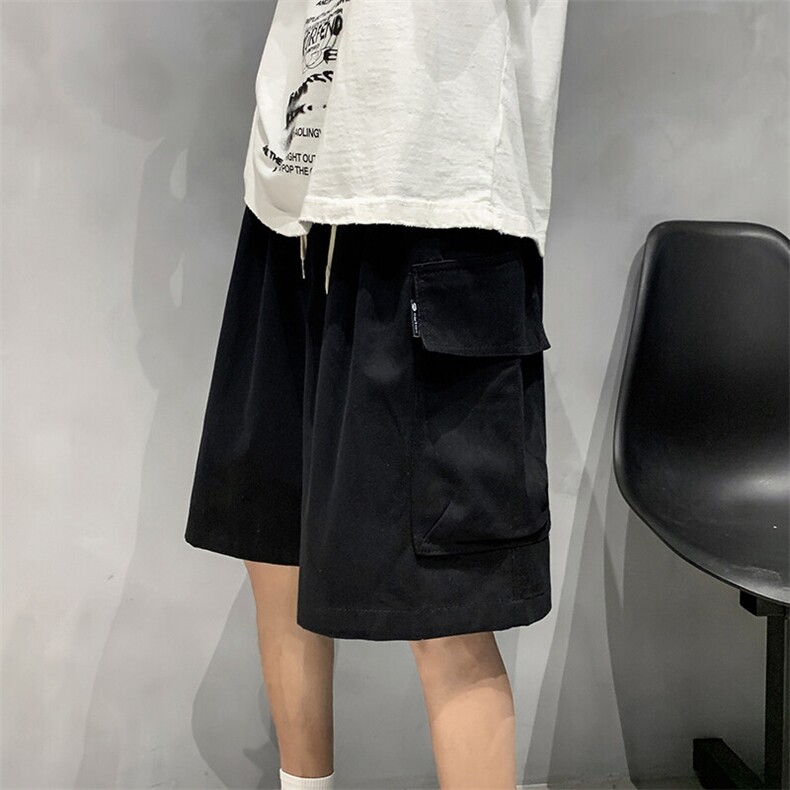 M-5XL日系大口袋工装五分短裤男大码纯棉阔腿中裤DK056-P35,男装休闲裤,星座223（原229-2）