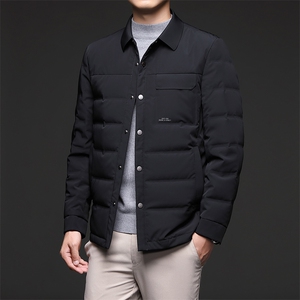 男装2023冬季新款羽绒服中年爸爸装商务休闲白鸭绒保暖男士外套图片