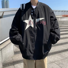青春流行男春季夹克文艺潮纽扣设计感酷丝绵双层外套BK01P55，男装夹克，星座1116-2