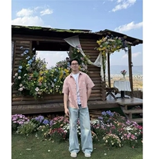 百搭时尚新款美式复古刺绣绿色格子短袖衬衫气质文艺CHT204，男装T恤，星座208-5