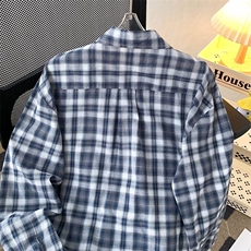 港风秋款男衬衫条纹拼色宽松休闲长袖衬衣CS0102P45，男装衬衫，星座1013-1