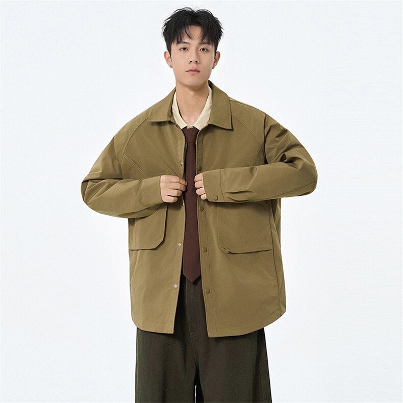 2026春季新款现货翻领夹克男纯色上衣外套DSA157B-JK7938-特P63,男装夹克,电商A157B