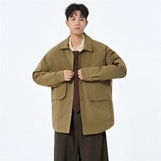 2026春季新款现货翻领夹克男纯色上衣外套DSA157B-JK7938-特P63，男装夹克，电商A157B