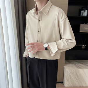 轻熟风秋装高品质提花垂坠感痞帅衬衫寸衫高级A236-0819-P80图片
