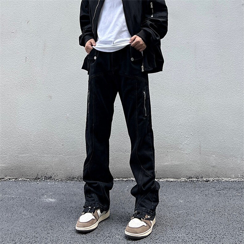 美式高街vibe风直筒长裤欧美痞帅男hiphop复古水洗牛仔裤,男装牛仔裤,星座301D-4(原星座1004-4）