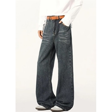 秋冬季水洗做旧黑色高级感直筒阔腿休闲牛仔长裤男款N854，男装休闲裤，星座1116A（原606A-3）
