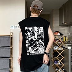 电商DSA028-BXF41棉夏季新款印花背心休闲圆领男，男装背心/马甲，电商A028