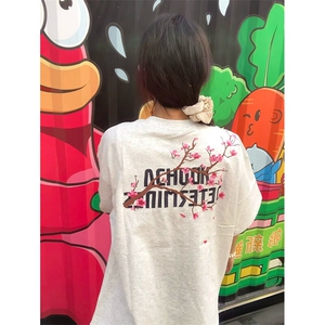 万针全刺绣工艺抖音得物高品质260克重磅纯棉双纱美式高街短袖T恤图片