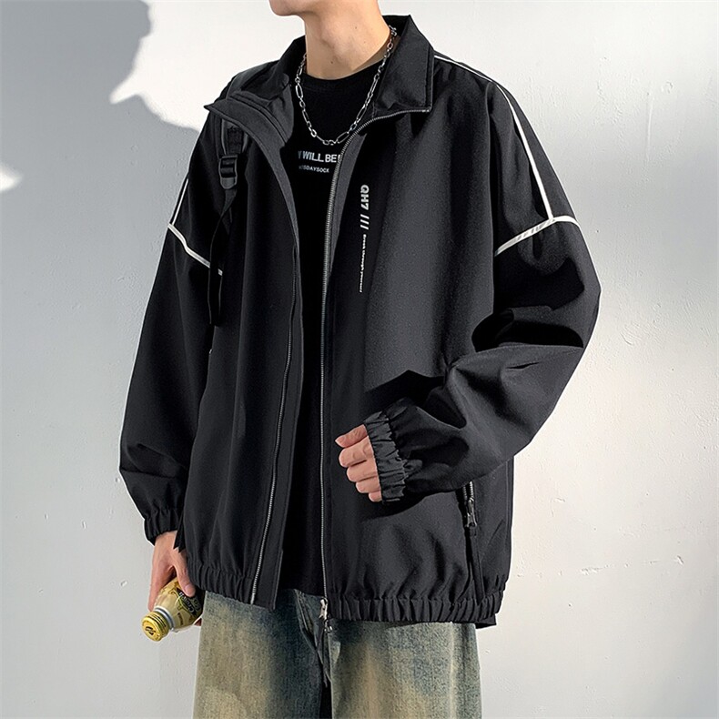 休闲拉链夹克情侣冲锋衣防风衣连帽外套JK452p65,男装夹克,电商D315
