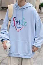 主推！2023春季新款笑脸印花男士连帽卫衣百搭上衣WY253P38，男装卫衣，电商B220