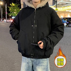现货高品质美式高街冬季重磅硬挺短款座山雕毛领棉衣男女加厚外套，男装棉衣，电商A486