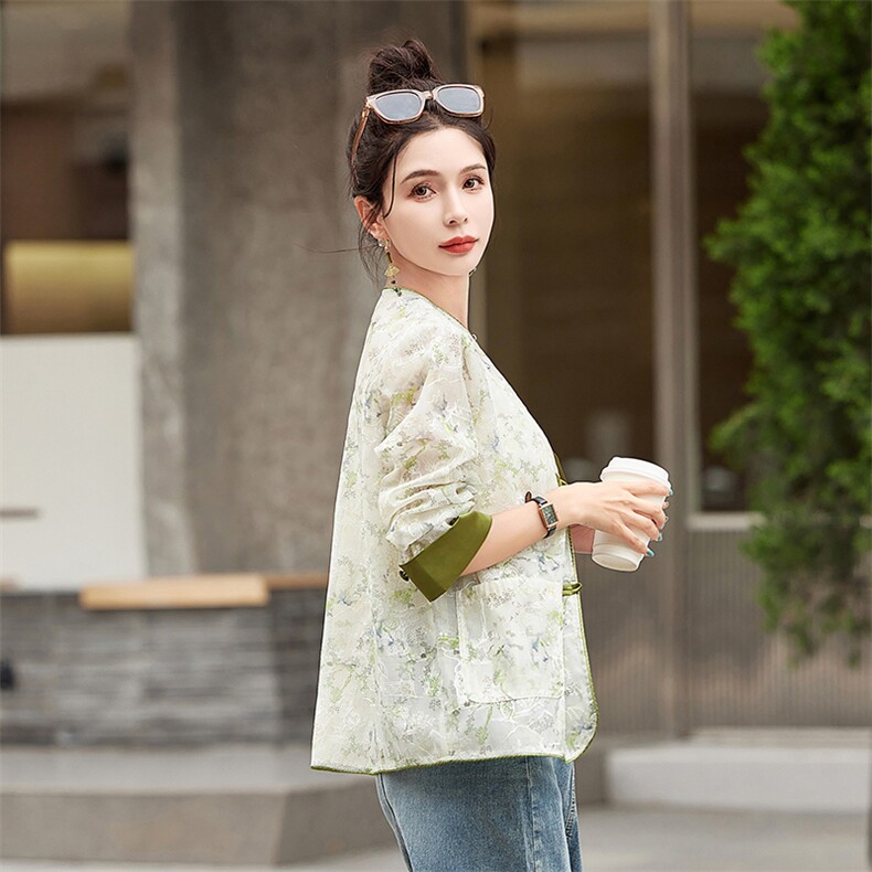 新中式国风防晒衣女夏季小个子宽松薄款复古刺绣镂空蕾丝开衫外套,女装防晒衣,难舍钰依