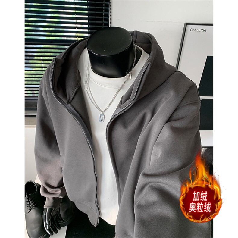 重磅500克boxy连帽卫衣双拉链开衫加绒奥粒绒 RH5359JR-P75图片