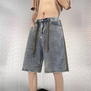 日系牛仔短裤男夏潮牌ins高街五分裤宽松美式休闲中裤N0759-P40图片