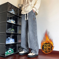 春秋季新款复古牛仔裤男美式潮牌宽松大码阔腿直筒裤潮流休闲长裤，男装牛仔裤，电商A178