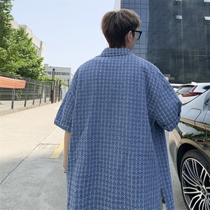 牛仔衬衫男破洞韩版潮流高街帅2022夏季新款ins宽松外套W2714-P48图片