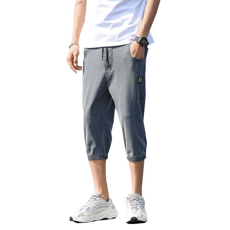牛仔裤男七分裤夏季薄款韩版宽松八分休闲小脚哈伦裤裤子YD01,男装牛仔裤,星座509