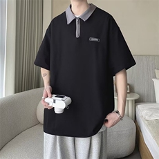 C309-P312024新款小众设计感宽松T恤夏季半拉链Polo衫短袖男现货，男装Polo衫，星座512-6