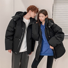 主推韩版情侣装羽绒服男短款男女中青年学生创意羽绒外套，男装羽绒服，钱塘723