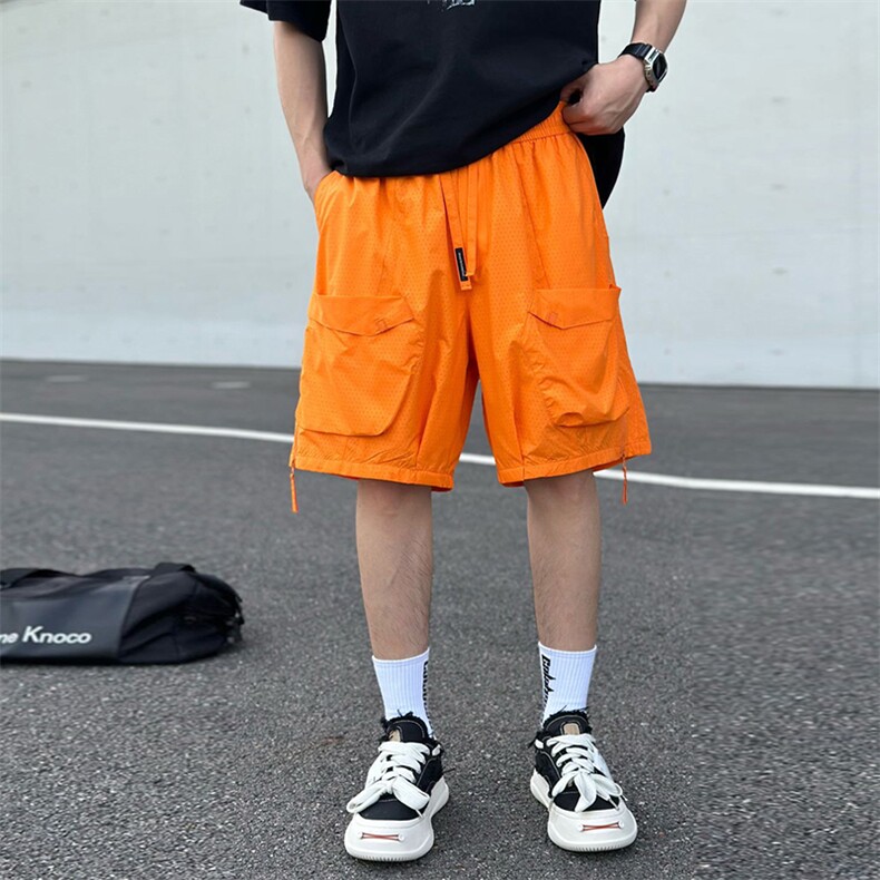 速干男大口袋针孔透气短裤 宽松运动工装五分裤 A329-K955-P58图片