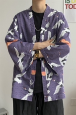 夏季大码港风日系外套防晒服和服开衫薄款道袍披风汉服潮F12/P40，男装防晒衣，钱塘713