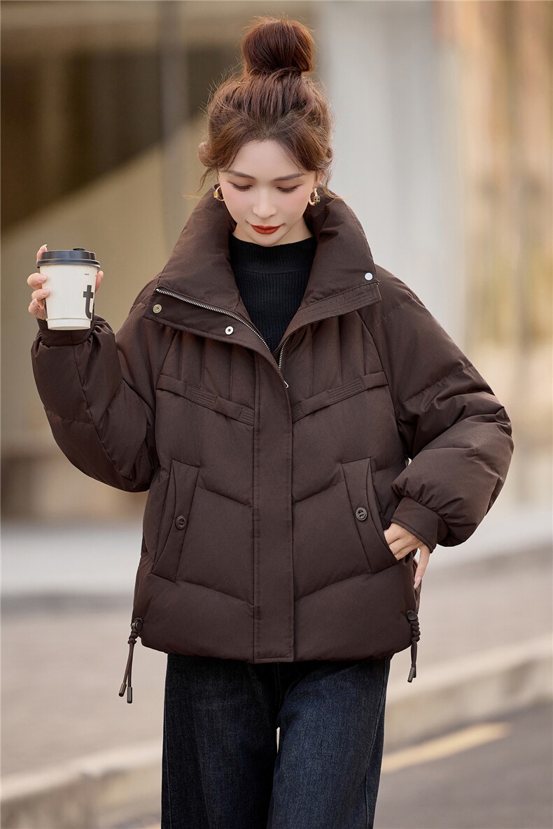 常规立领白鸭绒羽绒服女2025冬季新款休闲宽松百搭加厚保暖,女装羽绒服,余墨