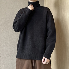 B365P48加厚慵懒风休闲情侣针织衫男女打底衫毛衣高领纯色百搭，男装T恤，星座512-6