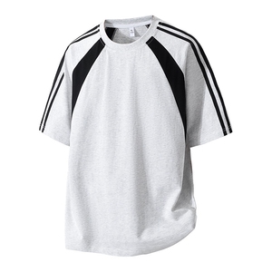 美式运动球服短袖男夏季潮牌重磅纯棉宽松休闲凉感t恤HH5713-P25图片