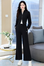 休闲时尚运动套装女2024春秋新款时尚气质女神范坠感阔腿裤两件套，女装套装/套裙，时尚俏佳人